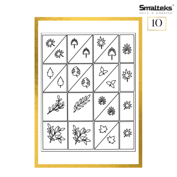 Plantilla para aerografía y diseño de uñas Smalteks 10