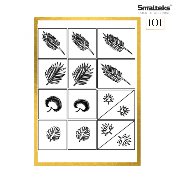 Plantilla para aerografía y diseño de uñas Smalteks 101
