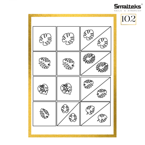 Plantilla para aerografía y diseño de uñas Smalteks 102