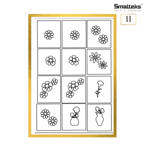 Plantilla para aerografía y diseño de uñas Smalteks 11