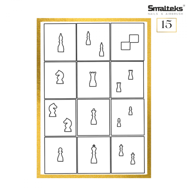 Plantilla para aerografía y diseño de uñas Smalteks 15