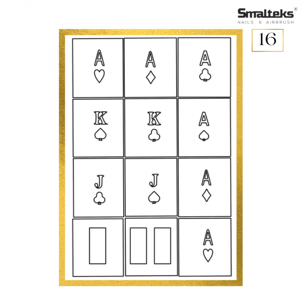 Plantilla para aerografía y diseño de uñas Smalteks 16