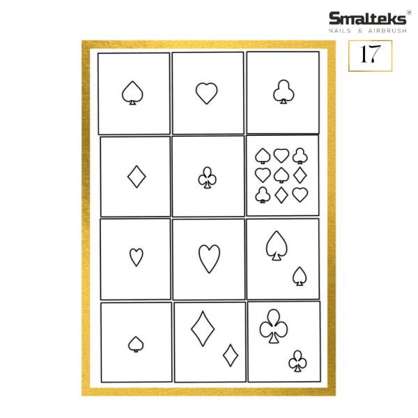 Plantilla para aerografía y diseño de uñas Smalteks 17