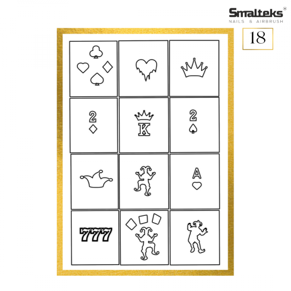 Plantilla para aerografía y diseño de uñas Smalteks 18