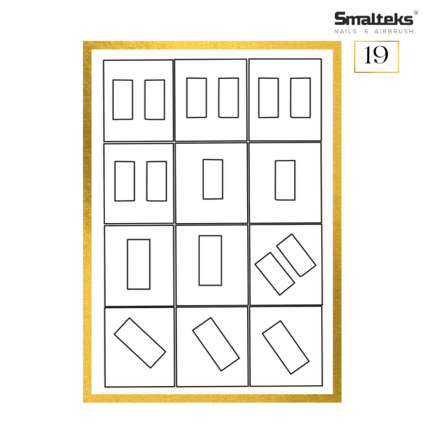 Plantilla para aerografía y diseño de uñas Smalteks 19