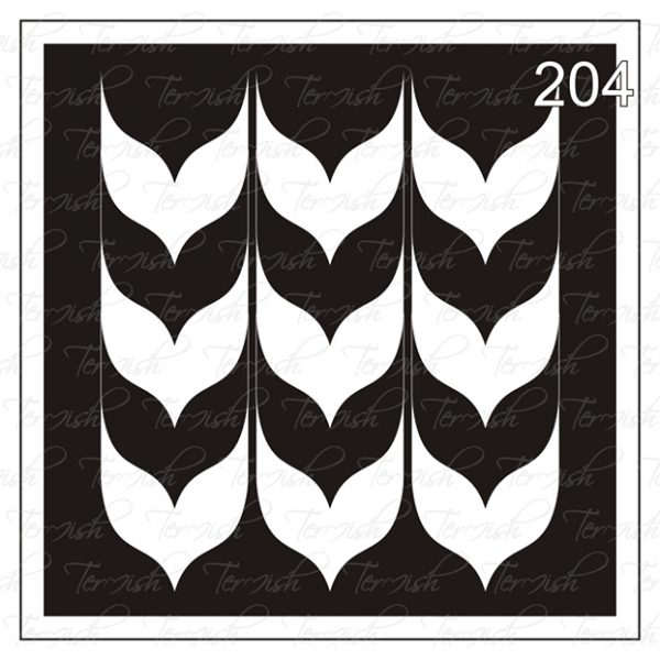 Plantilla para aerografía y diseño de uñas Nº 204