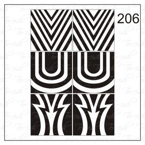 Plantilla para aerografía y diseño de uñas Nº 206