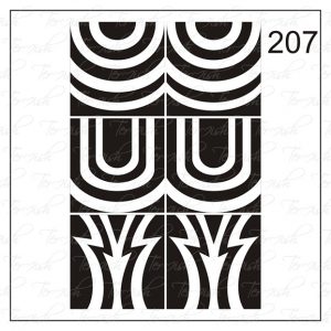Plantilla para aerografía y diseño de uñas Nº 207