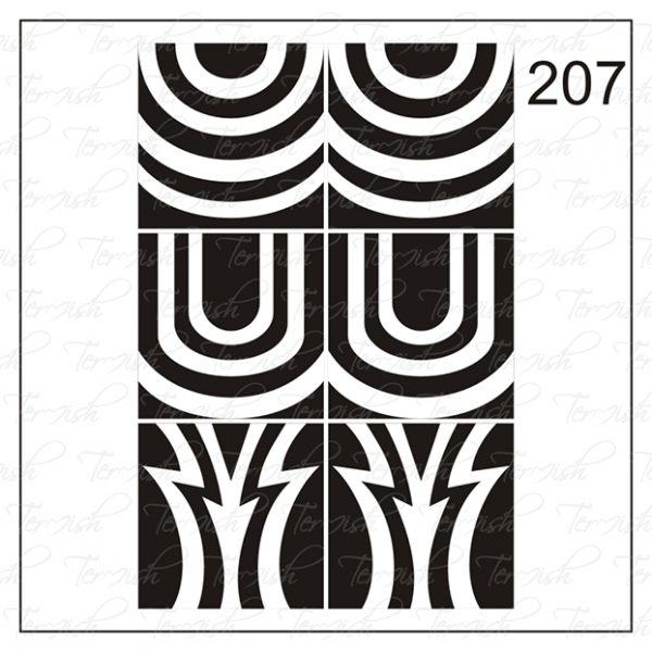 Plantilla para aerografía y diseño de uñas Nº 207