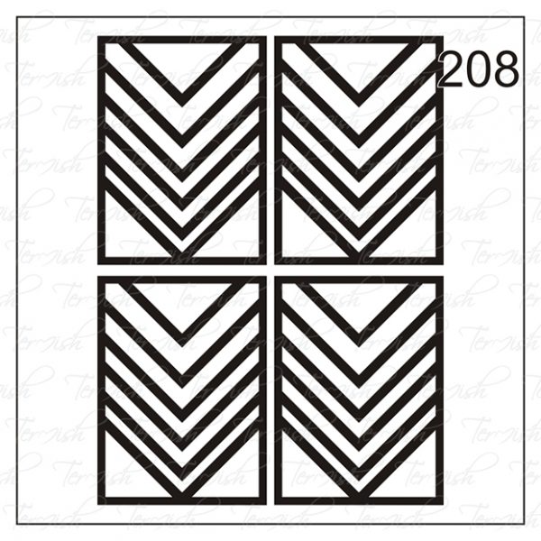 Plantilla para aerografía y diseño de uñas Nº 208
