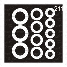 Plantilla para aerografía y diseño de uñas Nº 211