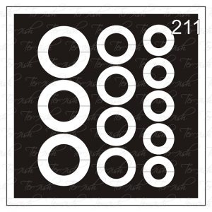 Plantilla para aerografía y diseño de uñas Nº 211