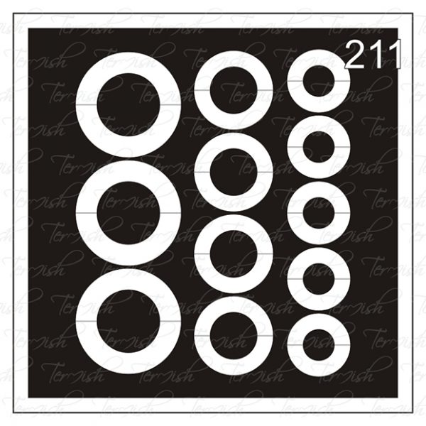 Plantilla para aerografía y diseño de uñas Nº 211