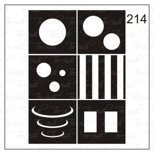 Plantilla para aerografía y diseño de uñas Nº 214