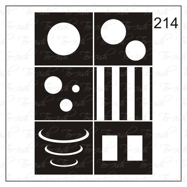 Plantilla para aerografía y diseño de uñas Nº 214