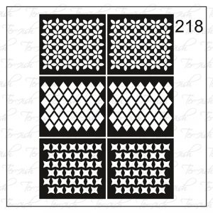 Plantilla para aerografía y diseño de uñas Nº 218