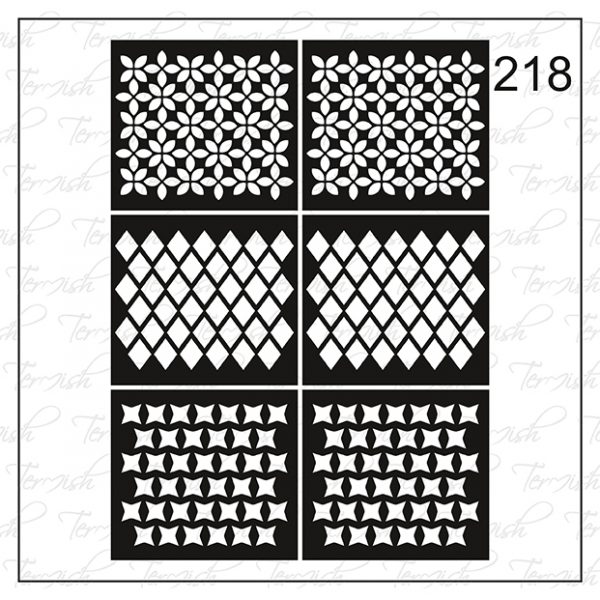 Plantilla para aerografía y diseño de uñas Nº 218