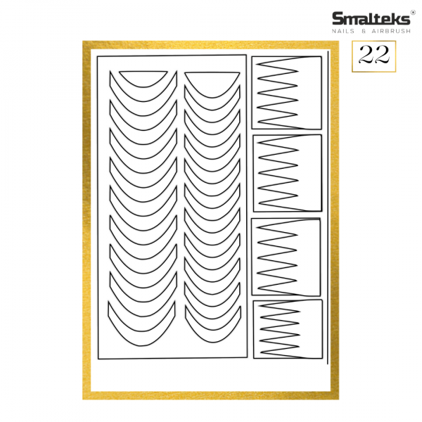 Plantilla para aerografía y diseño de uñas Smalteks 22
