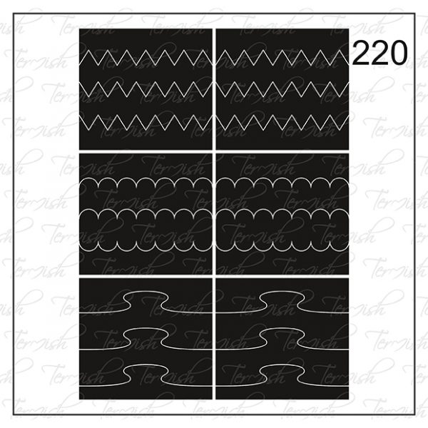 Plantilla para aerografía y diseño de uñas Nº 220