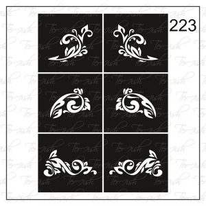 Plantilla para aerografía y diseño de uñas Nº 223
