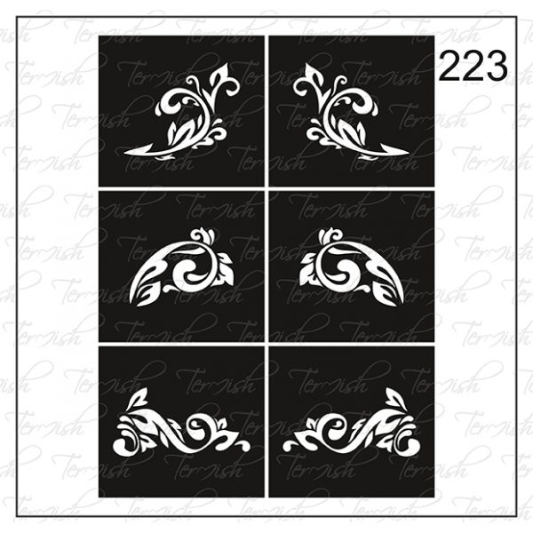 Plantilla para aerografía y diseño de uñas Nº 223