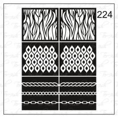 Plantilla para aerografía y diseño de uñas Nº 224