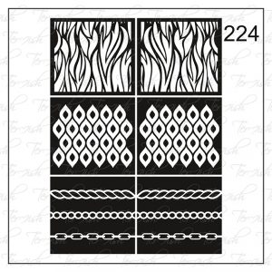 Plantilla para aerografía y diseño de uñas Nº 224
