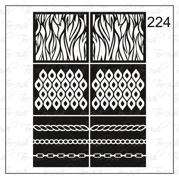 Plantilla para aerografía y diseño de uñas Nº 224