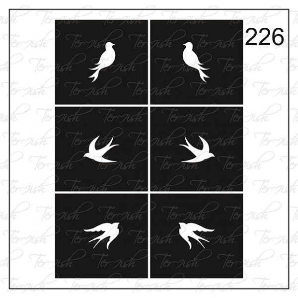 Plantilla para aerografía y diseño de uñas Nº 226