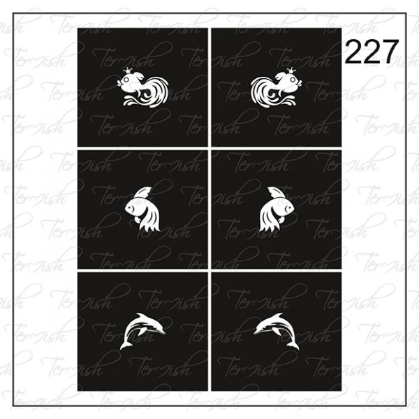 Plantilla para aerografía y diseño de uñas Nº 227