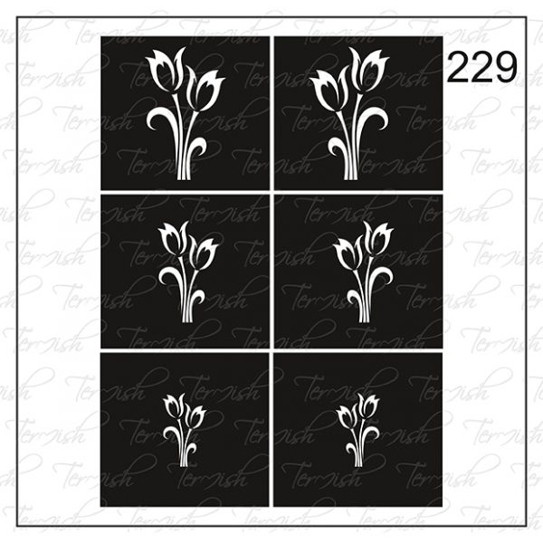Plantilla para aerografía y diseño de uñas Nº 229