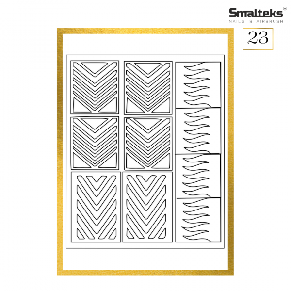 Plantilla para aerografía y diseño de uñas Smalteks 23