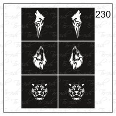Plantilla para aerografía y diseño de uñas Nº 230