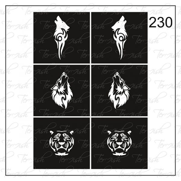 Plantilla para aerografía y diseño de uñas Nº 230