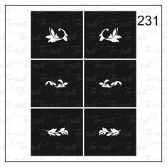 Plantilla para aerografía y diseño de uñas Nº 231