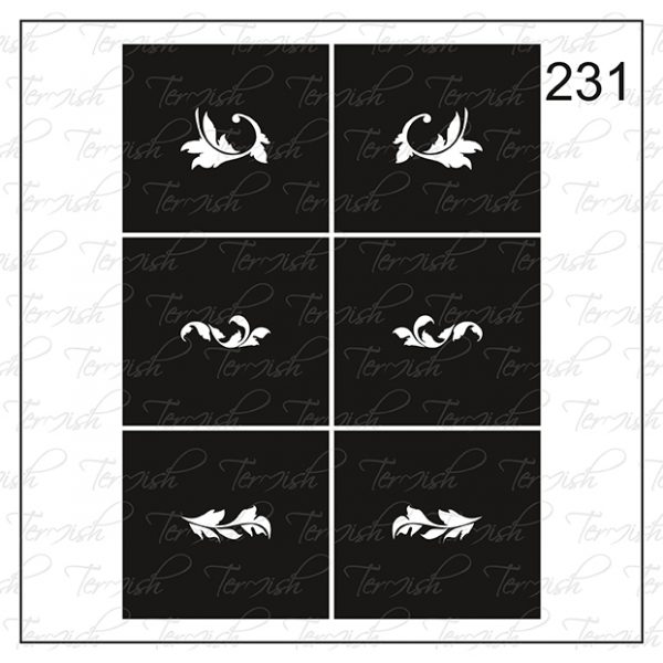 Plantilla para aerografía y diseño de uñas Nº 231