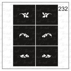 Plantilla para aerografía y diseño de uñas Nº 232