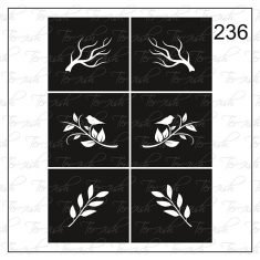 Plantilla para aerografía y diseño de uñas Nº 236