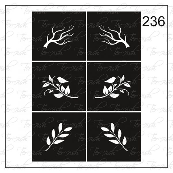 Plantilla para aerografía y diseño de uñas Nº 236
