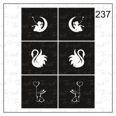 Plantilla para aerografía y diseño de uñas Nº 237