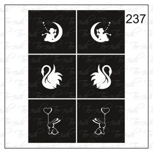 Plantilla para aerografía y diseño de uñas Nº 237