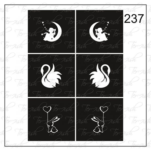 Plantilla para aerografía y diseño de uñas Nº 237