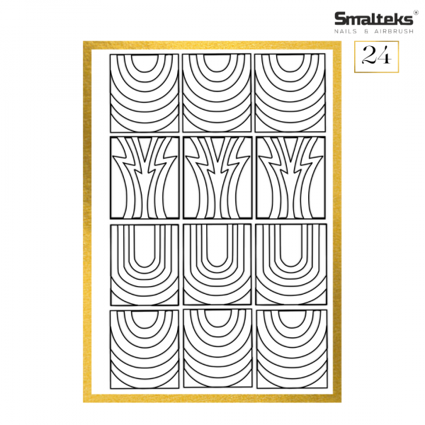 Plantilla para aerografía y diseño de uñas Smalteks 24