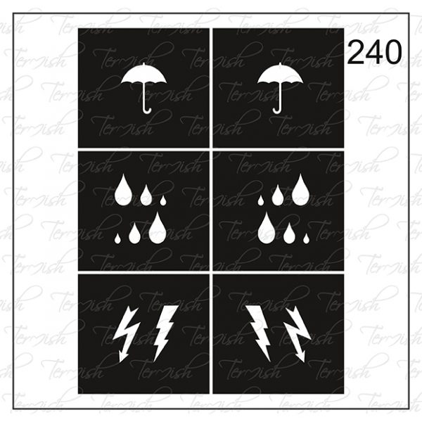 Plantilla para aerografía y diseño de uñas Nº 240