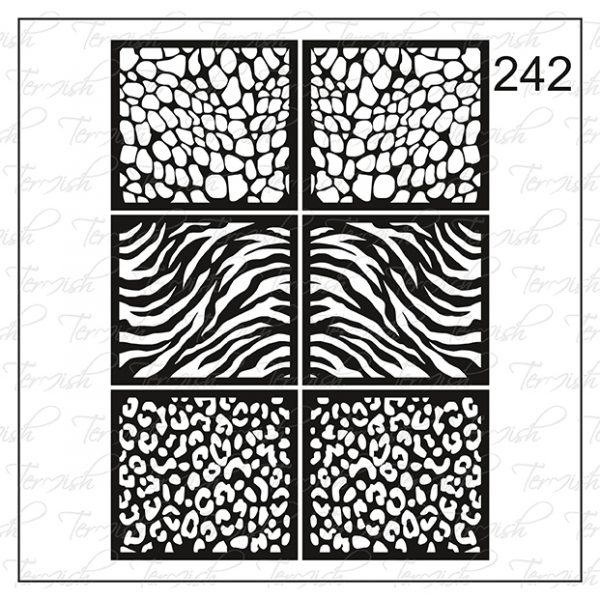 Plantilla para aerografía y diseño de uñas Nº 242