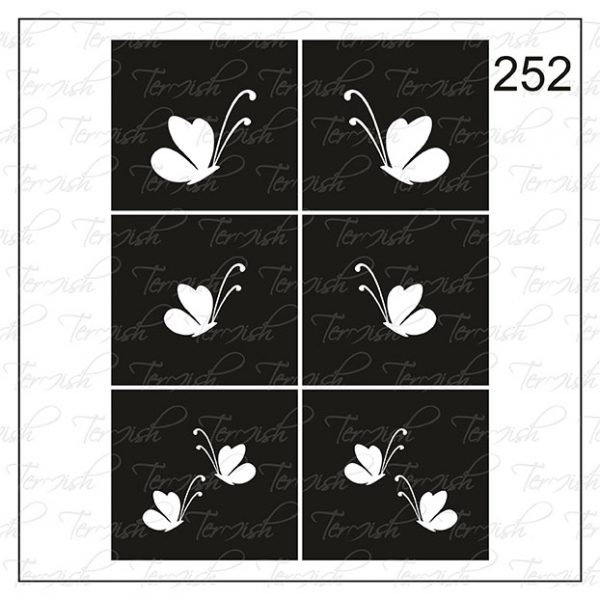 Plantilla para aerografía y diseño de uñas Nº 252