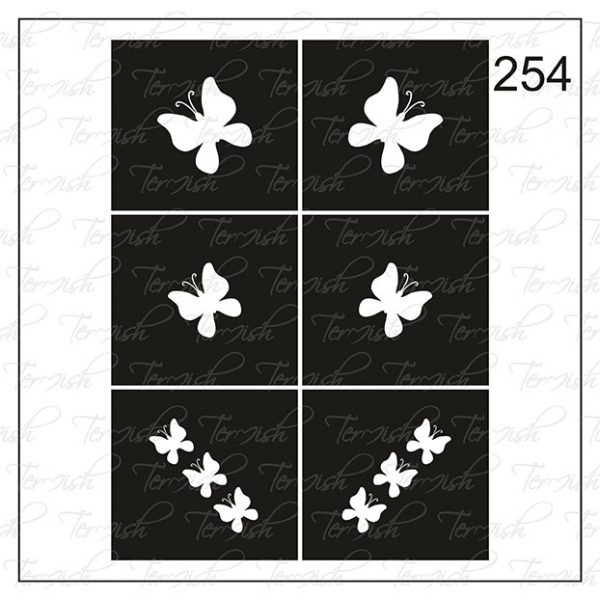 Plantilla para aerografía y diseño de uñas Nº 254