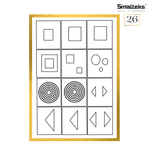 Plantilla para aerografía y diseño de uñas Smalteks 26