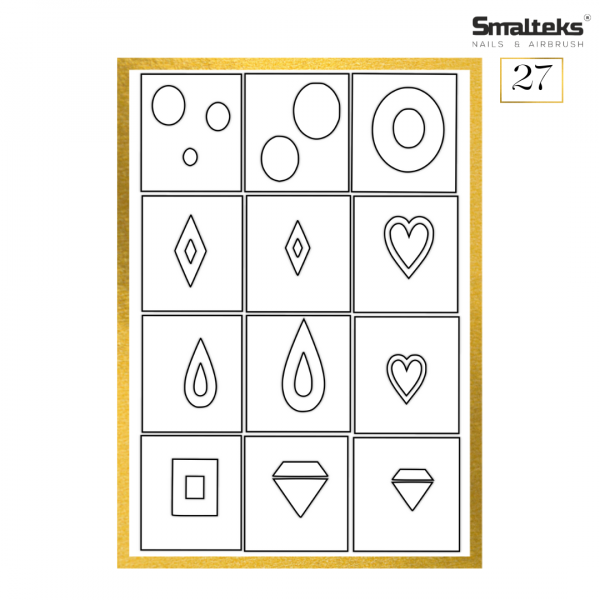 Plantilla para aerografía y diseño de uñas Smalteks 27