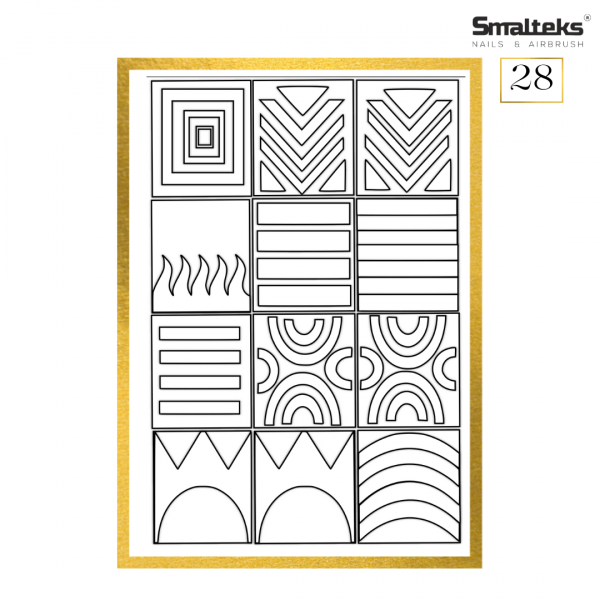 Plantilla para aerografía y diseño de uñas Smalteks 28